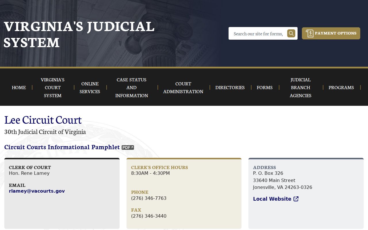 Lee County criminal court cases Circuit Court information