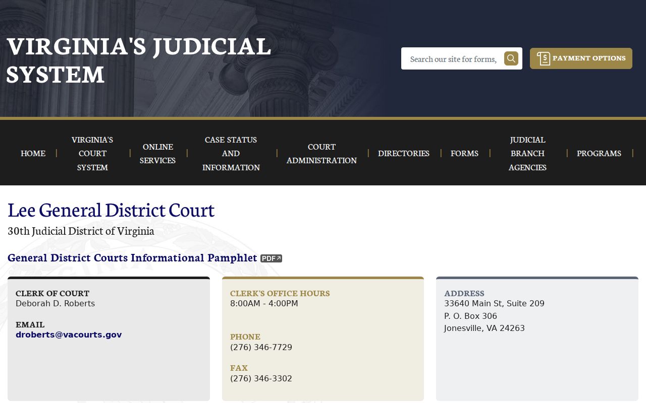 Lee County criminal court cases General District Court docket
