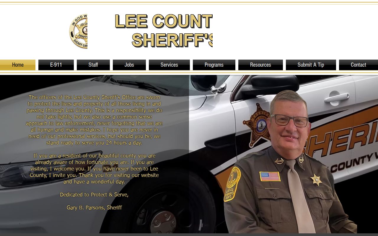 Lee County criminal records information on the sheriff website